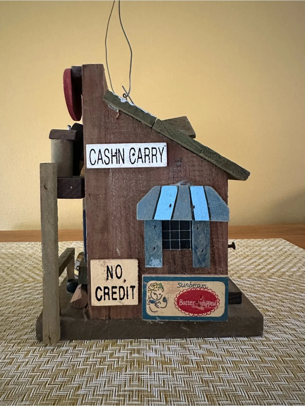 Coca Cola Rustic General Store Birdhouse in Brown and Cream